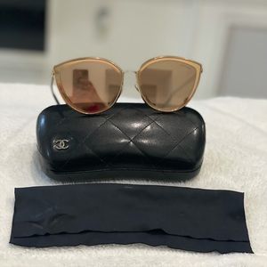 Chanel Rose Gold Cat Eye Sunglasses